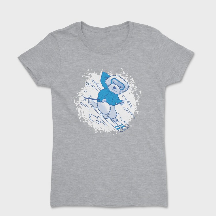 Poodle Dog Animal Cute Skiing, Tricou Femei