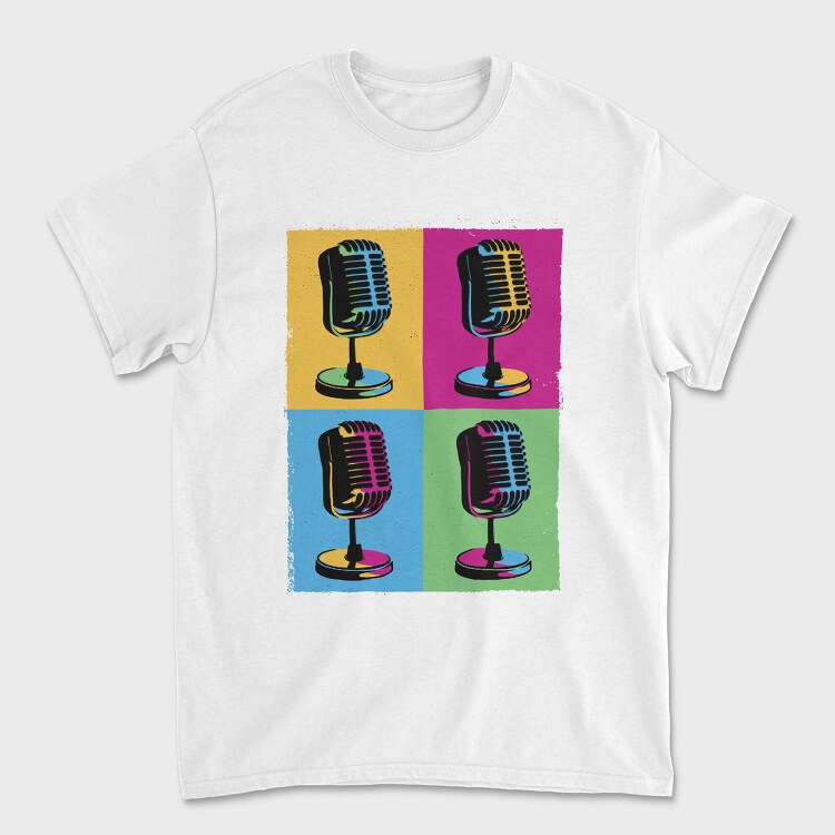 Pop Art Microphones Music, Tricou Barbati (Unisex)