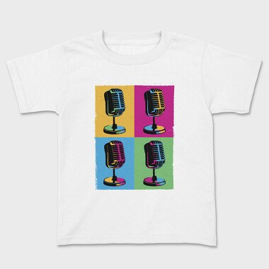 Pop Art Microphones Music, Tricou Copii