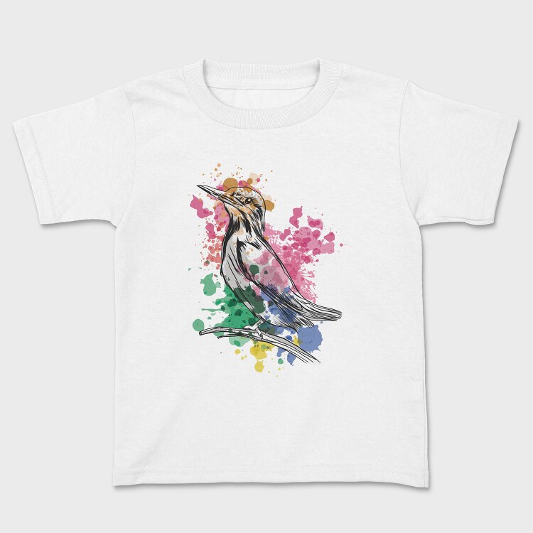 Watercolor Kingfisher European, Tricou Copii
