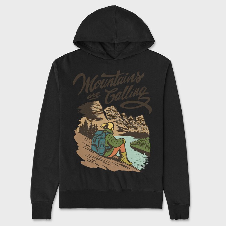 Woman Sitting On Glacier National Park, Hanorac Oversize Barbati (Unisex)