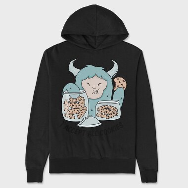 Yeti Monster Eating Cookies, Hanorac Oversize Barbati (Unisex)