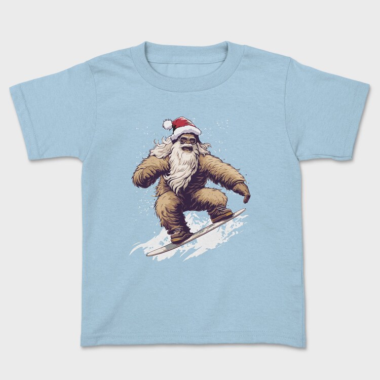 Yeti Santa Claus Snowboarding Adventure, Tricou Copii