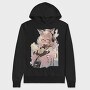 Pretty Anime Girl With Headphones, Hanorac Oversize Barbati (Unisex)