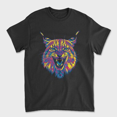 Psychedelic Lynx Angry, Tricou Barbati (Unisex)
