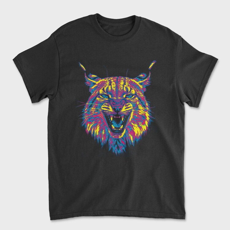 Psychedelic Lynx Angry, Tricou Barbati (Unisex)