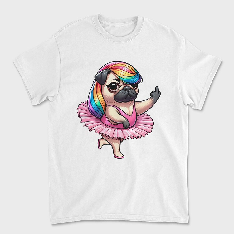 Pug Ballerina Ballet, Tricou Barbati (Unisex)