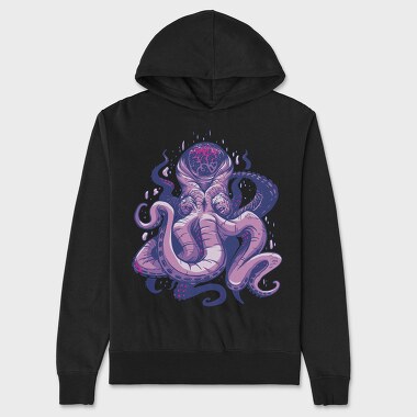 Purple Kraken, Hanorac Oversize Barbati (Unisex)