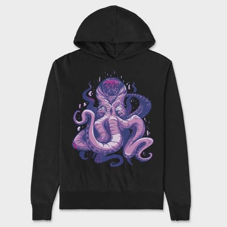 Purple Kraken, Hanorac Oversize Barbati (Unisex)