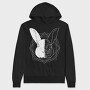 Rabbit Animal Divided Skull Head, Hanorac Oversize Barbati (Unisex)