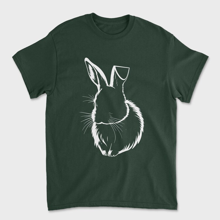 Rabbit White Outline, Tricou Barbati (Unisex)