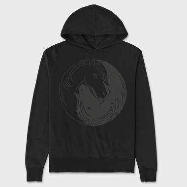 Yin Yang Horses Animals, Hanorac Oversize Barbati (Unisex)