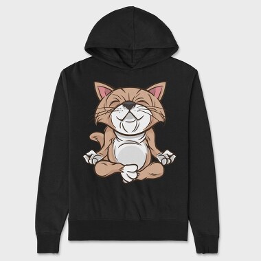 Yoga Cat, Hanorac Oversize Barbati (Unisex)