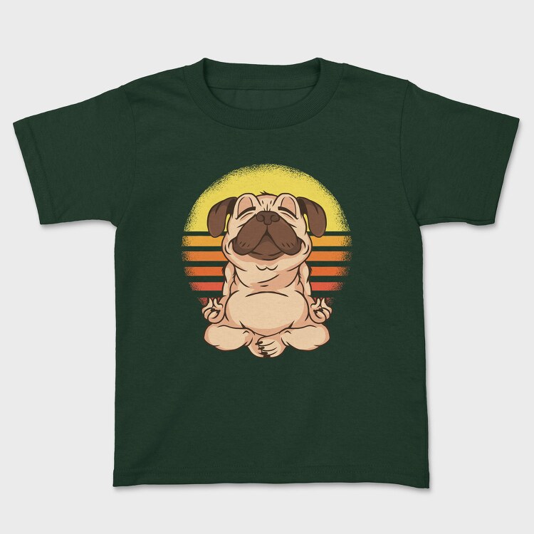 Yoga Pug 01, Tricou Copii
