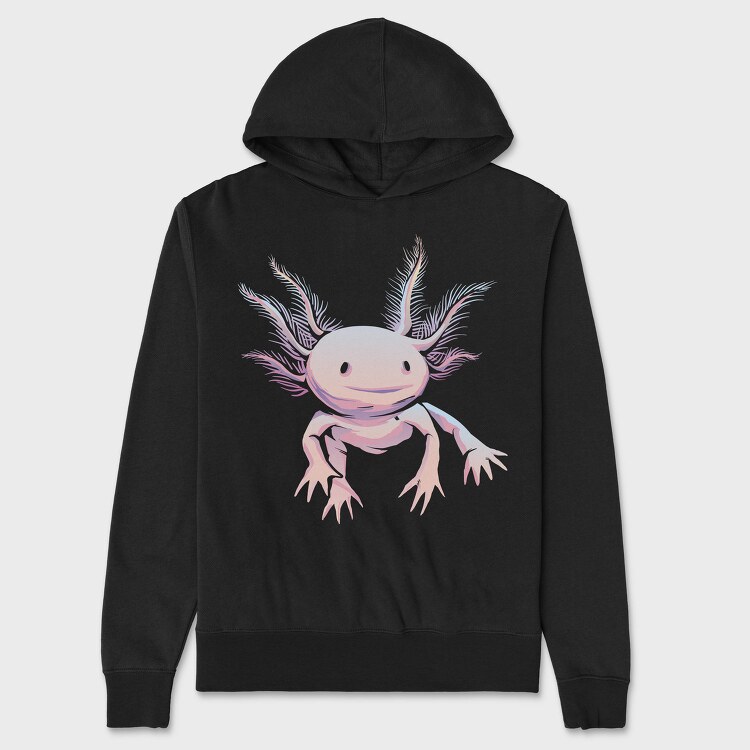 Realistic Axolotl Animal, Hanorac Oversize Barbati (Unisex)