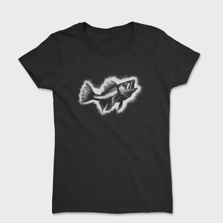 Realistic Catfish Monochromatic, Tricou Femei