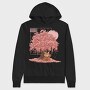 Red Panda And Sakura Tree, Hanorac Oversize Barbati (Unisex)