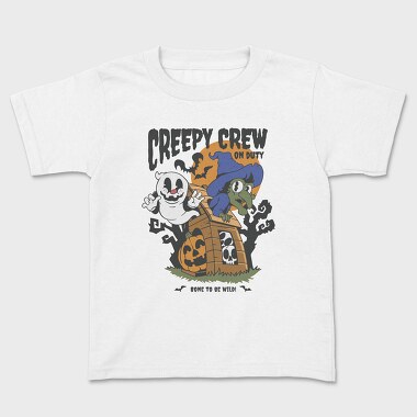 Retro Ghost Halloween Creepy Crew, Tricou Copii