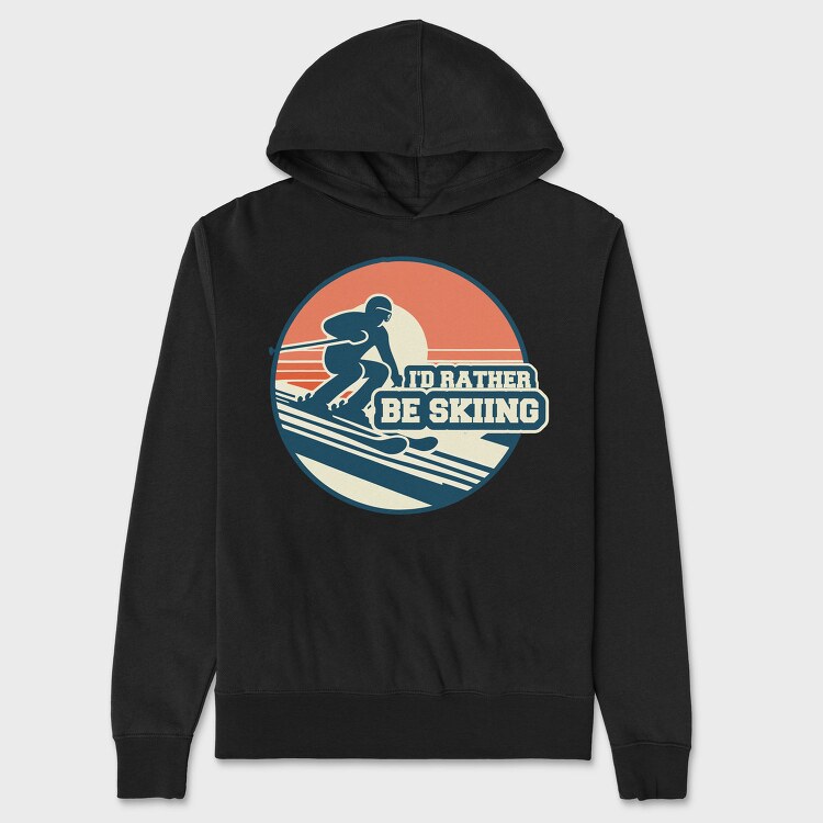 Retro Skiing Enthusiast Be Skiing, Hanorac Oversize Barbati (Unisex)