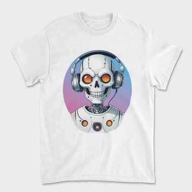 Robot Skull With Headphones, Tricou Barbati (Unisex)