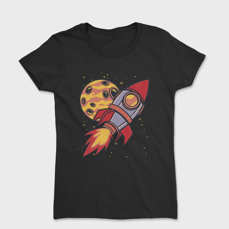 Rocket And Planet Space, Tricou Femei
