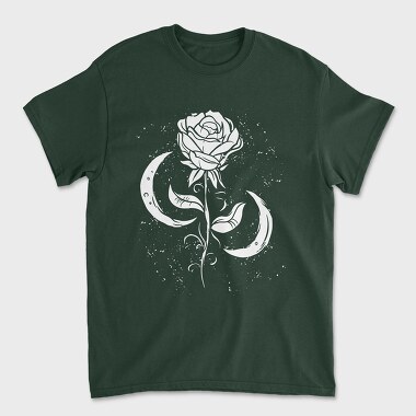 Romantic Rose And Moon, Tricou Barbati (Unisex)