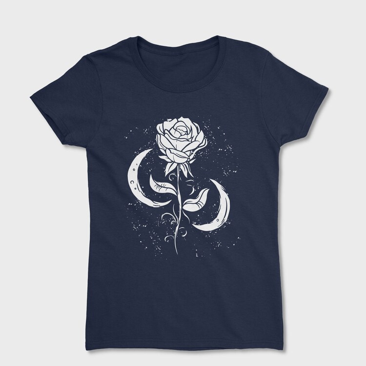 Romantic Rose And Moon, Tricou Femei