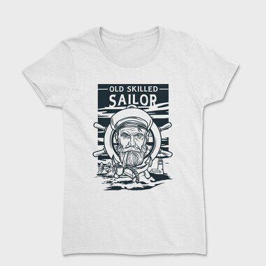 Sailor Serious Face Old Skilled Line Art, Tricou Femei