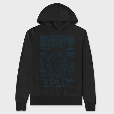 Sailor Serious Face Old Skilled Line Art, Hanorac Oversize Barbati (Unisex)