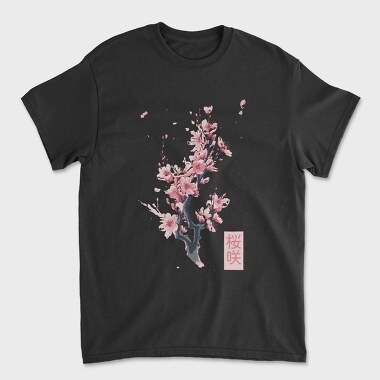 Sakura Branch Poster, Tricou Barbati (Unisex)