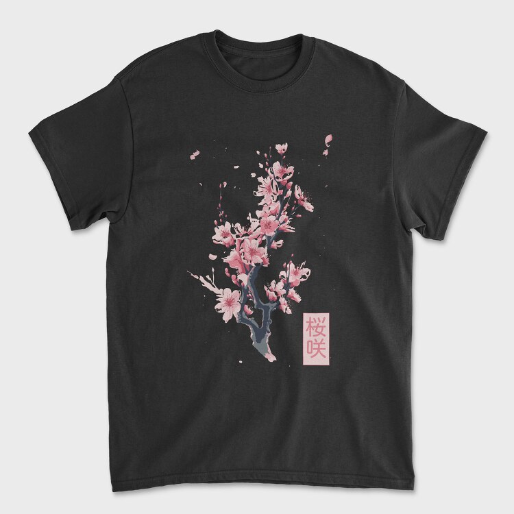 Sakura Branch Poster, Tricou Barbati (Unisex)