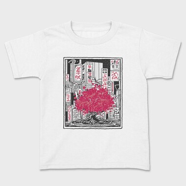 Sakura Tree City Pink Japan, Tricou Copii
