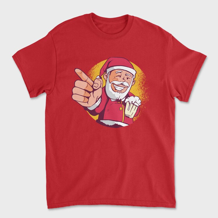 Santa Beer, Tricou Barbati (Unisex)