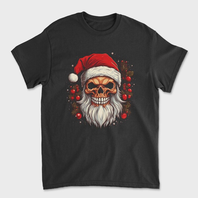 Santa Claus Skull, Tricou Barbati (Unisex)