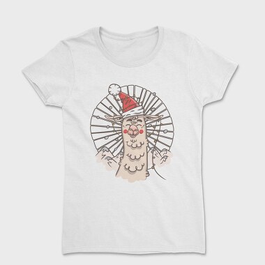 Santa Llama Hat, Tricou Femei