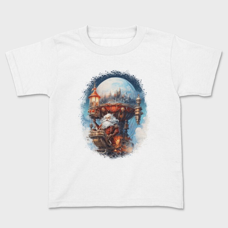 Santa Through The Sky Steampunk Globe, Tricou Copii