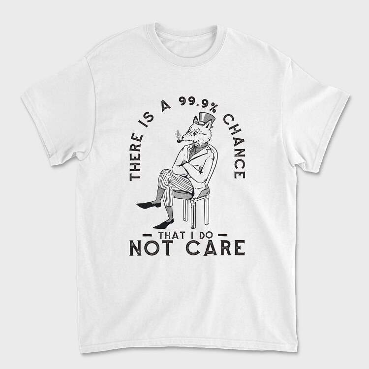 Sarcastic Fox I Don T Care, Tricou Barbati (Unisex)