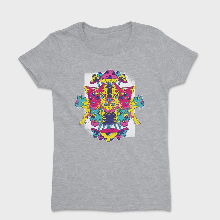 Trippy Cats Psychedelic 01 (2), Tricou Femei