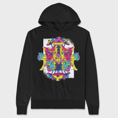 Trippy Cats Psychedelic 01 (2), Hanorac Oversize Barbati (Unisex)