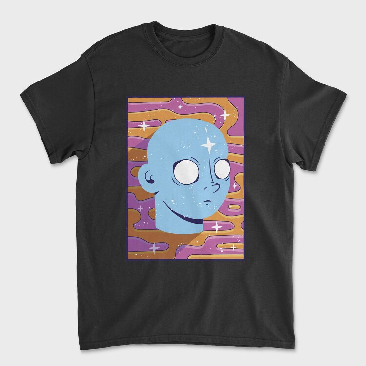 Trippy Face Retro Background, Tricou Barbati (Unisex)
