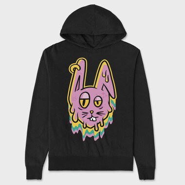 Trippy Melting Bunny, Hanorac Oversize Barbati (Unisex)