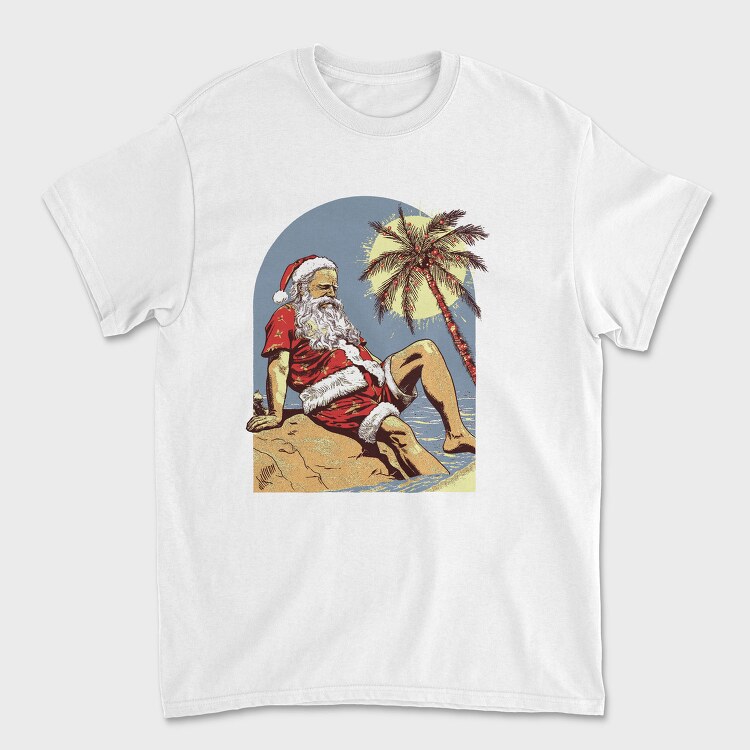 Tropical Santa Claus At The Beach Beachy Claus, Tricou Barbati (Unisex)