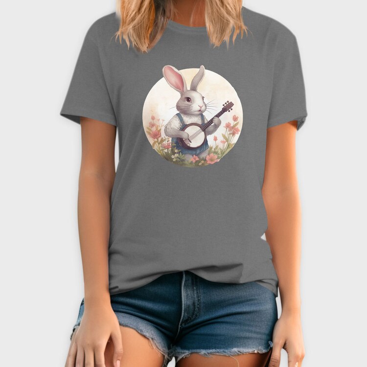 Bunny Playing Banjo Cottagecore, Tricou Barbati (Unisex)