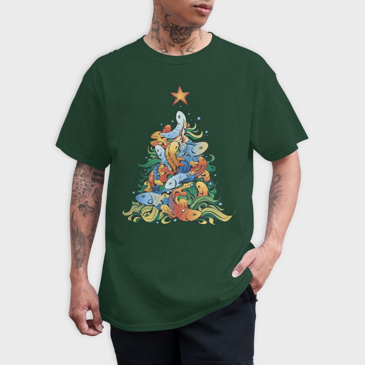 Fish Christmas Tree, Tricou Barbati (Unisex)