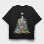 Fish Christmas Tree, Tricou Oversize Barbati (Unisex)
