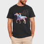 Girl And Horse Forest Winter Landscape, Tricou Barbati (Unisex)
