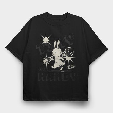 Bunny With Wrench Tiny Handy, Tricou Oversize Barbati (Unisex)