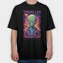 Colorful Alien Traveler Trend, Tricou Oversize Barbati (Unisex)