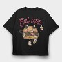 Burger Retro Eat Me, Tricou Oversize Barbati (Unisex)