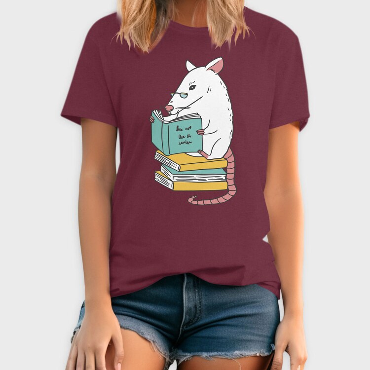 Book Rat, Tricou Barbati (Unisex)
